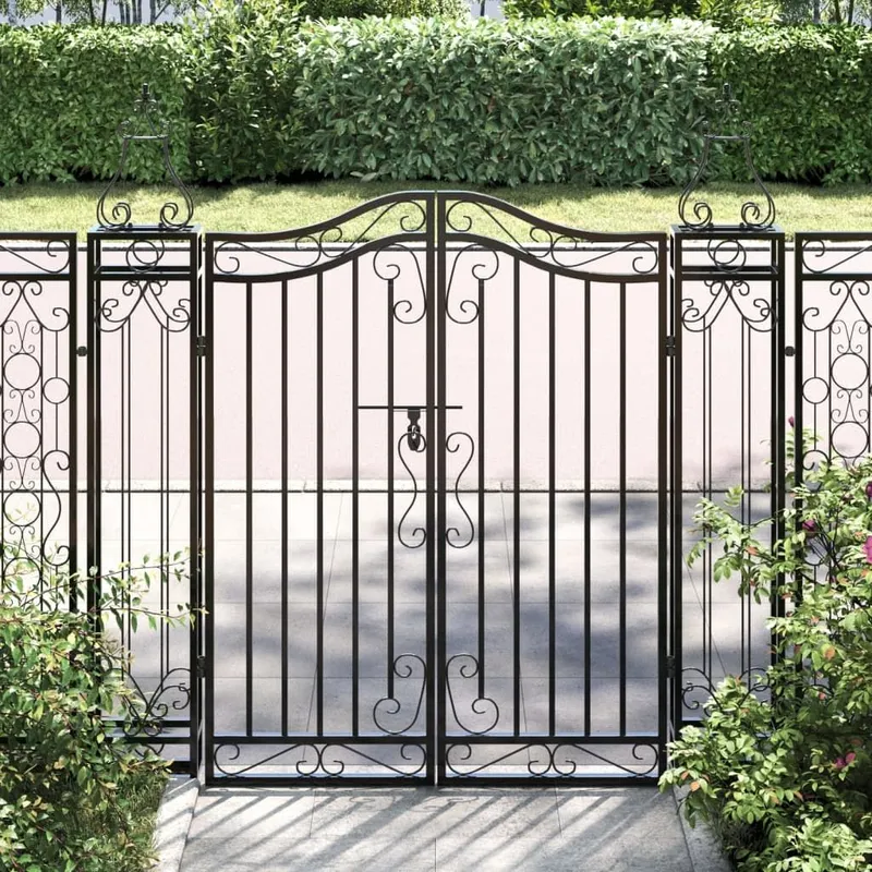 Gartentor black 121x8x100 cm Schmiedeeisen