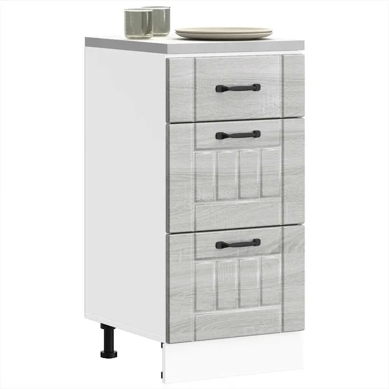 Küchen-Unterschrank Lucca Grau Sonoma Holzwerkstoff