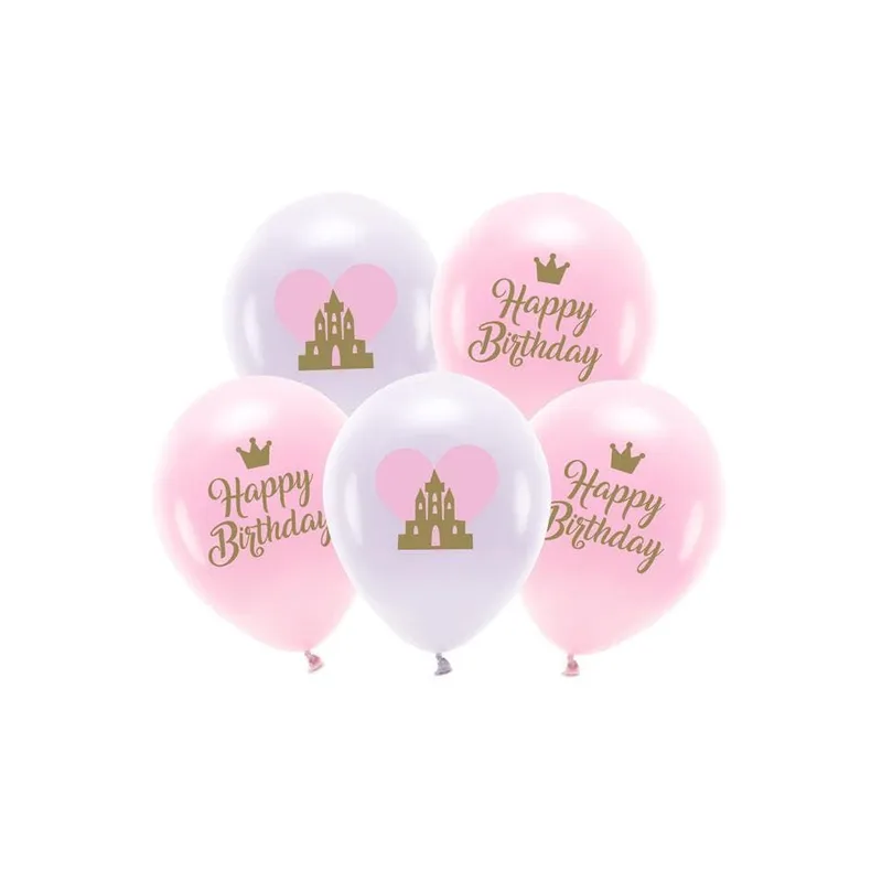 Partydeco PartyDeco Öko-Ballons Happy Birthday, 5er-Set multicolore