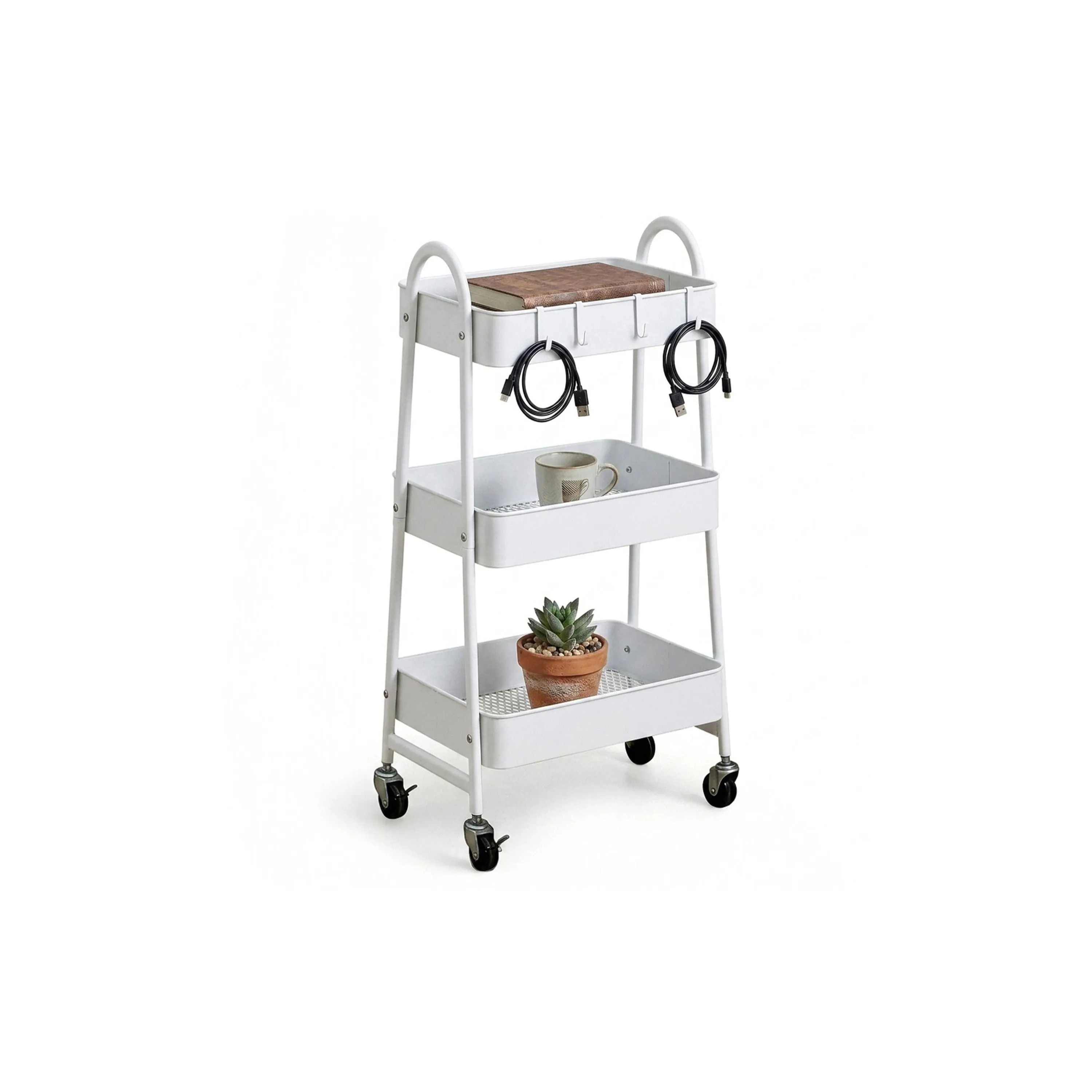 relaxdays Rollregal 44 x 80 x 32 cm, Weiss