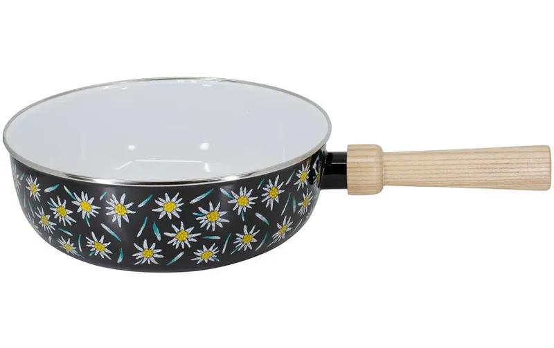 Kadastar Fondue-Caquelon Edelweiss Wiese noir