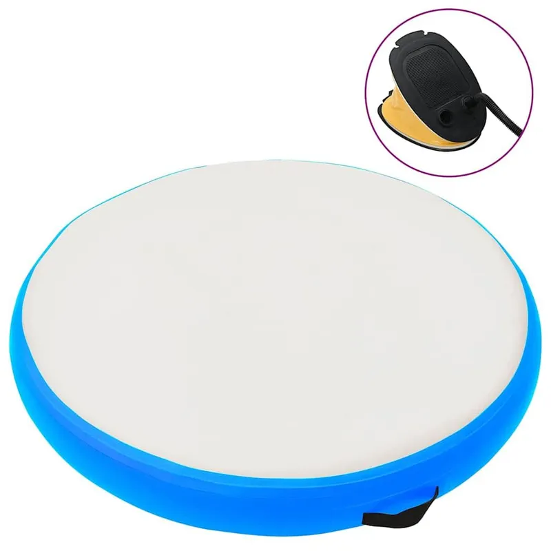 Aufblasbares Gymnastik-Kissen mit Pumpe 100x100x10 cm PVC blu