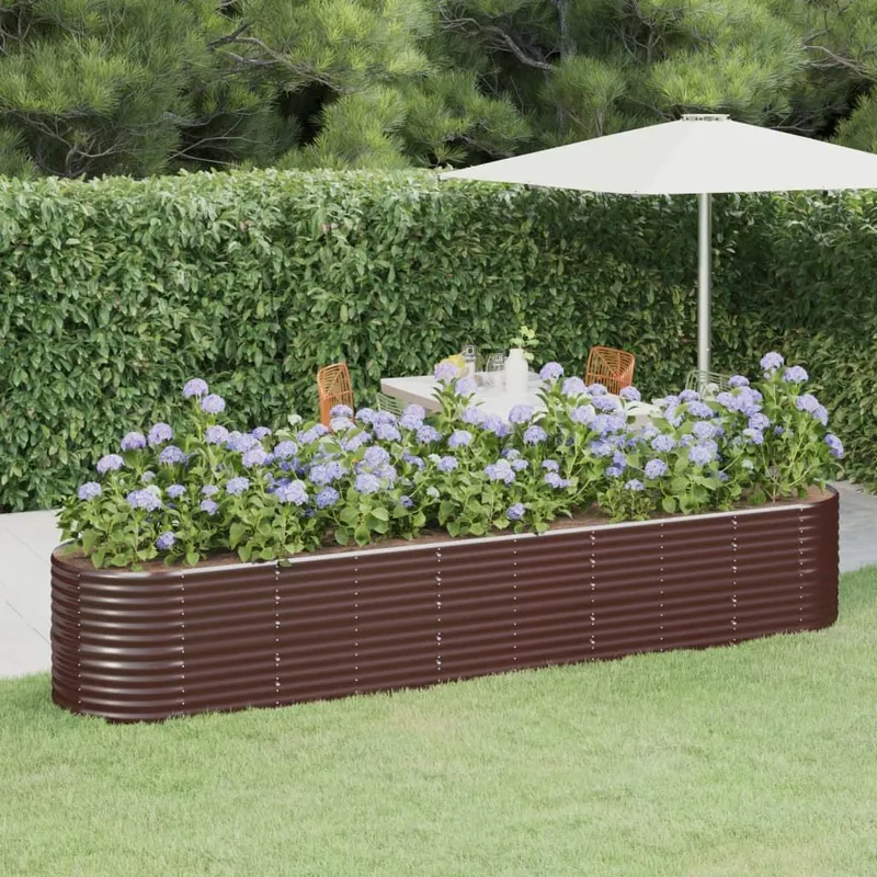 Hochbeet Verzinkter Stahl 368x80x68 cm Braun