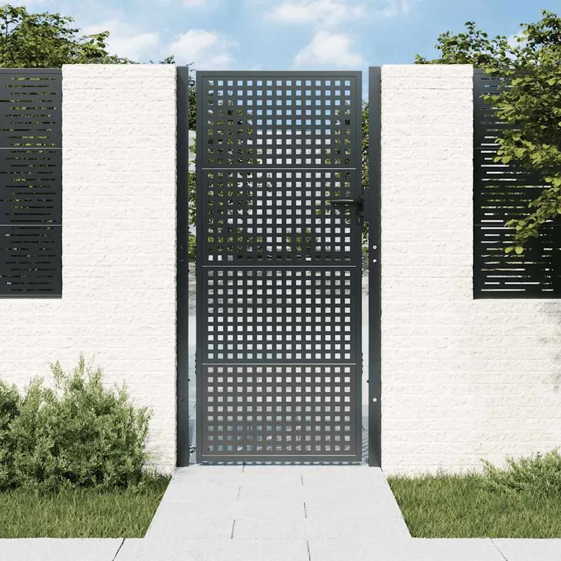 Gartentor antracite 100x200 cm Stahl