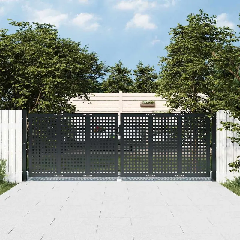 Gartentor Anthrazit 300x75 cm Stahl