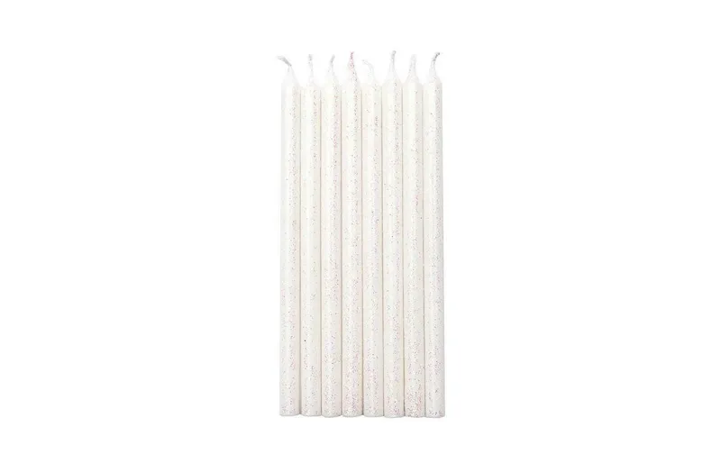 Rico Design Kerze Glitter 16 pièces, blanc