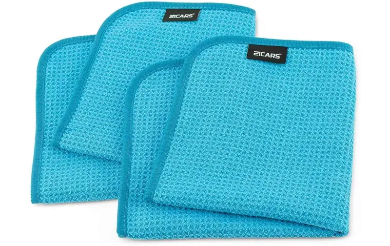 21CARS Mikrofasertuch Waffle pour Scheibenreinigung, 2 pcs