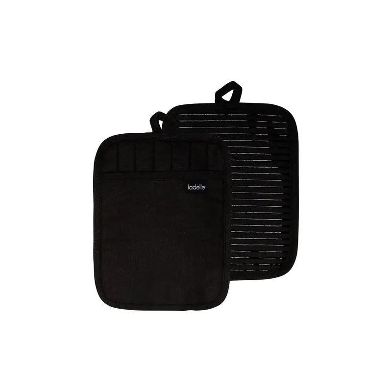 Ladelle Topflappen Lennox 2 pezzi, nero