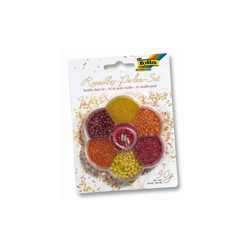 Folia Rocailles-Perlen Gelb/red