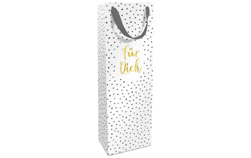 brun + Company Flaschentasche pour dich 12 x 36 x 8 cm, gris/blanc