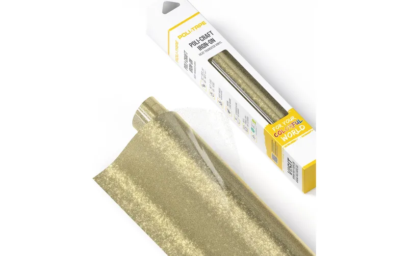 Poli-Tape Aufbügelfolie Pearl Glitter, 30.5 x 61 cm, Champagner