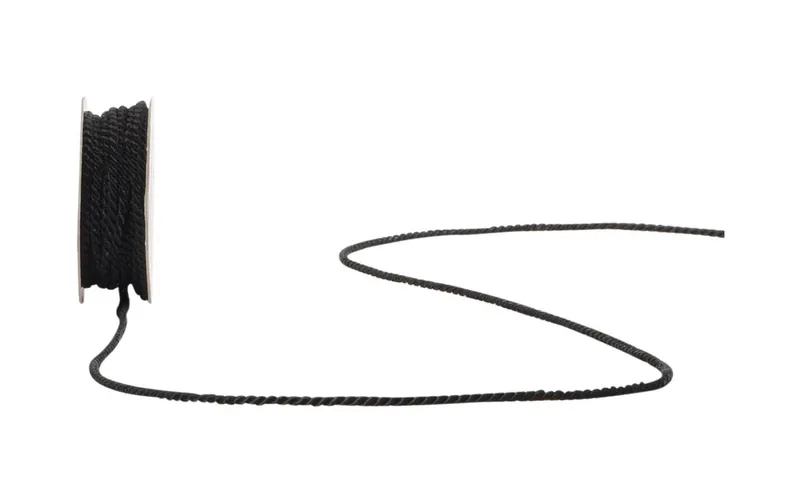 Spyk Kordelband Seidenkordel 2.5 mm x 5 m, noir