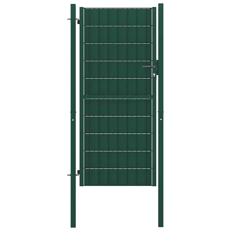 Zauntor in PVC and steel 100 x 204 cm green