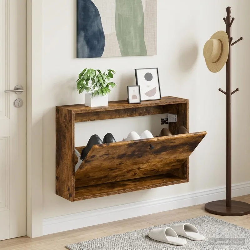 Wandmontierter Schuhschrank BREDA 71 x 17 x 43 cm Holzwerkstoff