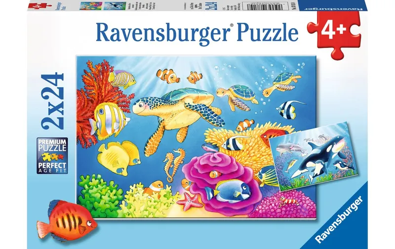 Ravensburger Puzzle Kunterbunte Unterwasserwelt 2 x 24 Teile