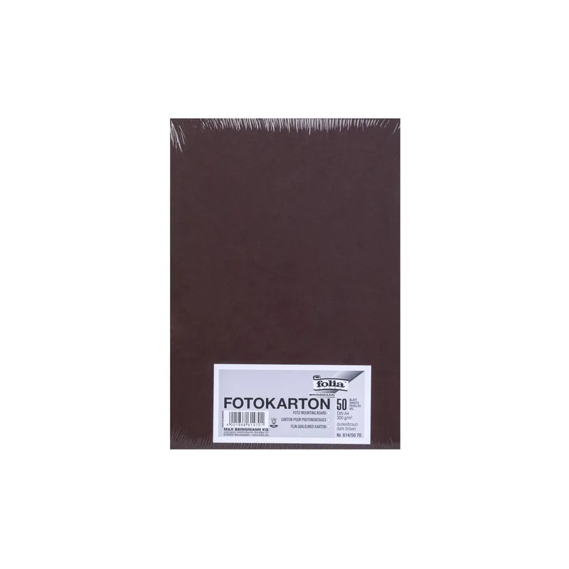 Folia Fotokarton A4, 300 g/m², 50 Blatt, Dunkelbraun