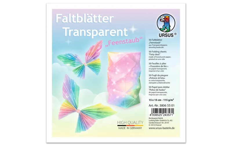 URSUS Faltblätter 50 Blatt, multicolore