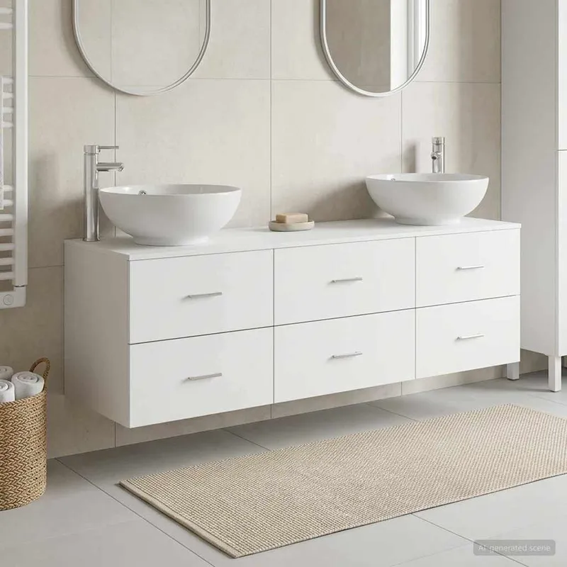 Badezimmermöbel-Set 3 stk. Weiß 49,5 x 44,5 x 65 cm
