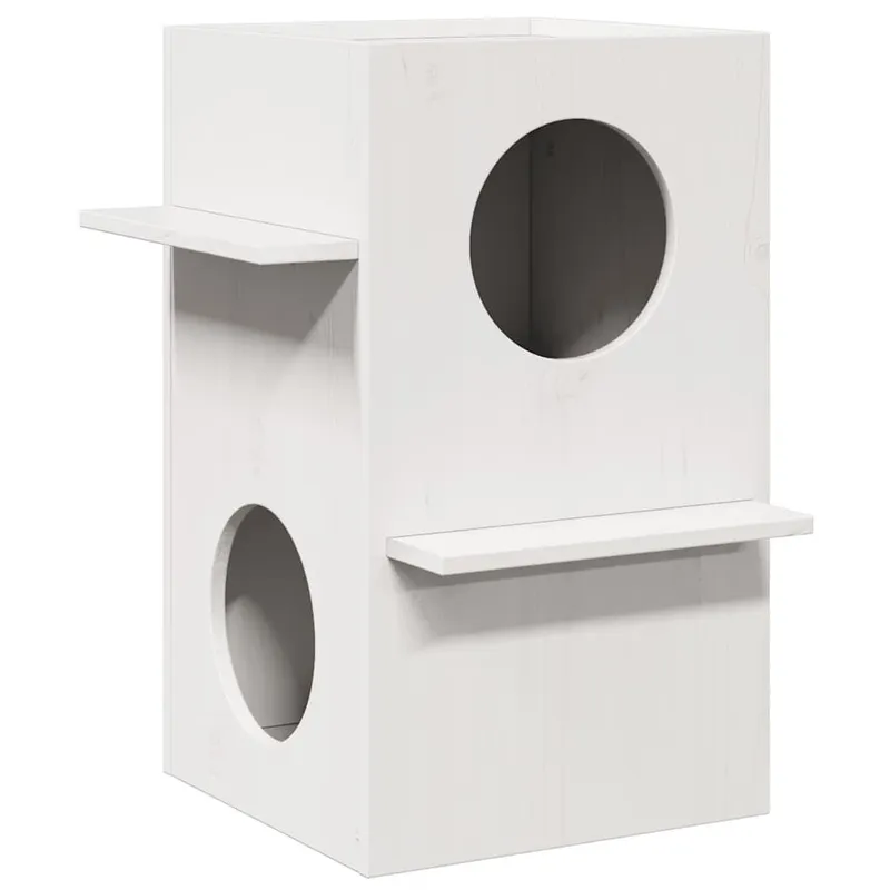 Katzenhaus bianco 43x43x60 cm legno massiccio pino