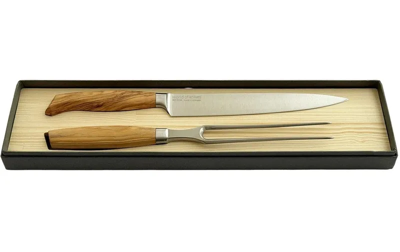 Wok Carving set Hellbraun