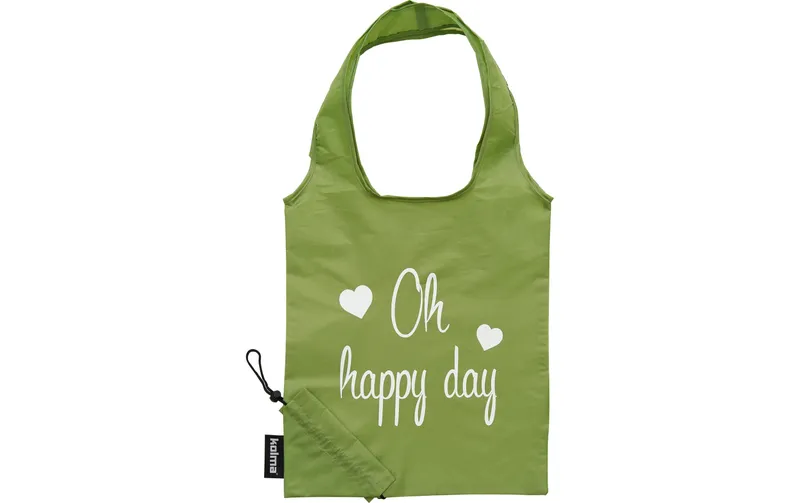 Kolma Einkaufstasche RPET «Oh happy day» Olivgrün