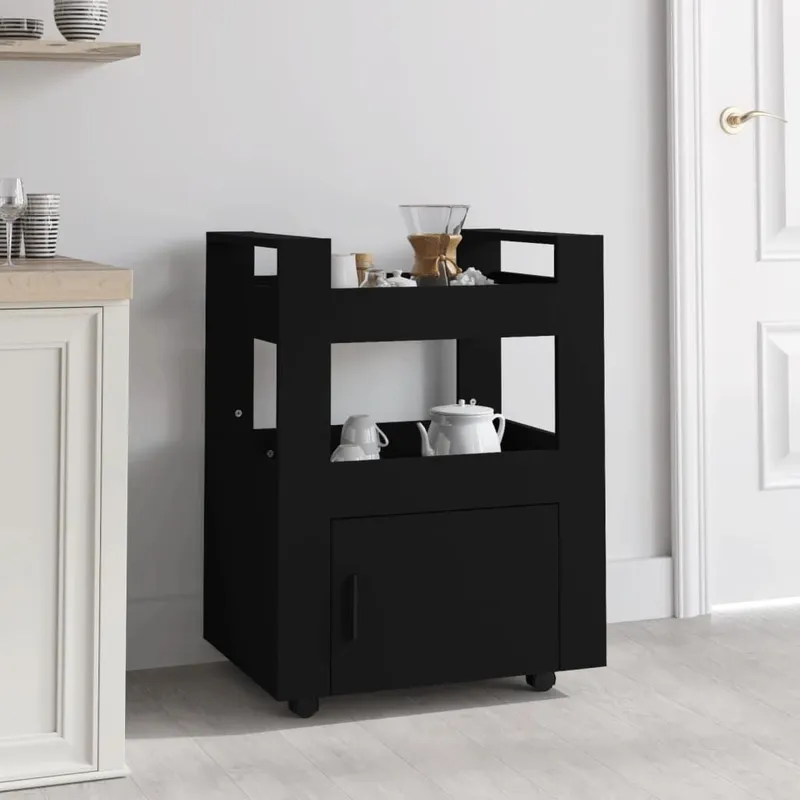 Küchenwagen nero 60x45x80 cm derivato del legno
