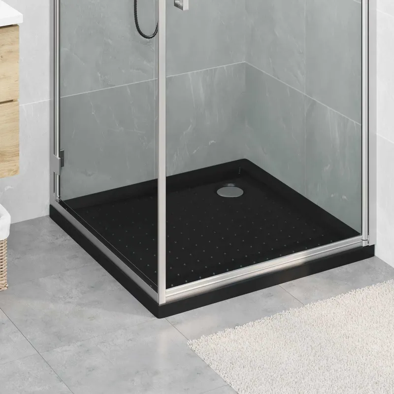 Scaffale murale da doccia con punti 80 x 80 x 4 cm ABS nero