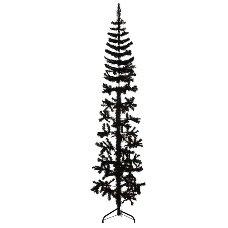 artificiale Halb-Weihnachtsbaum Ständer Schlank nero 240 cm