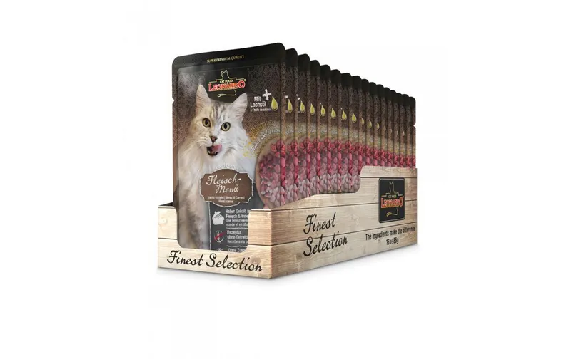 Leonardo Cat Food Nassfutter Fleisch-Menü, 16 x 85 g