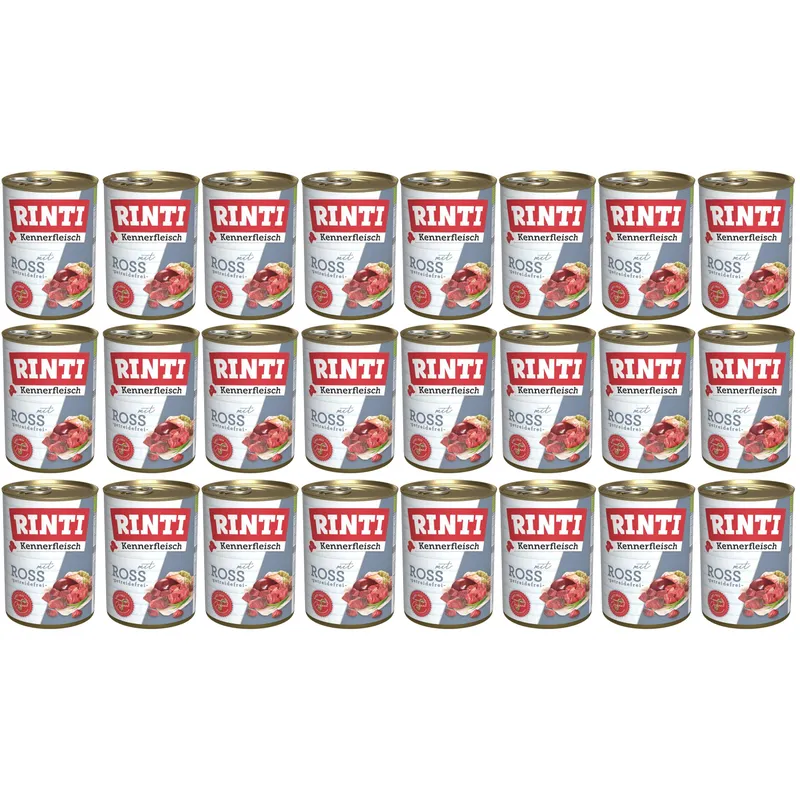 Rinti Nassfutter Kennerfleisch pur Dose Ross, 24 x 400 g