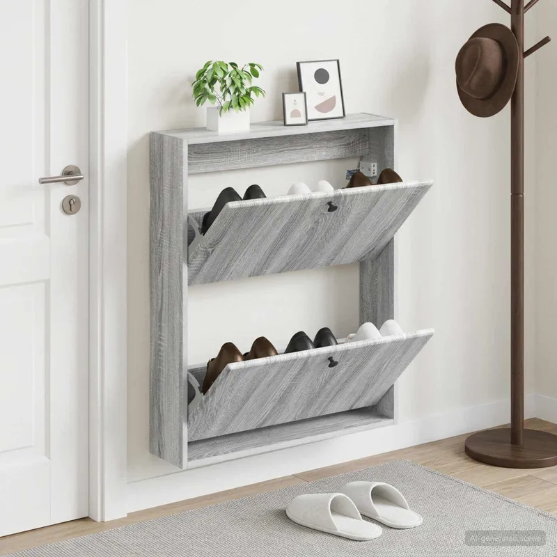 Wandmontierter Schuhschrank BREDA 71 x 17 x 86 cm engineered wood