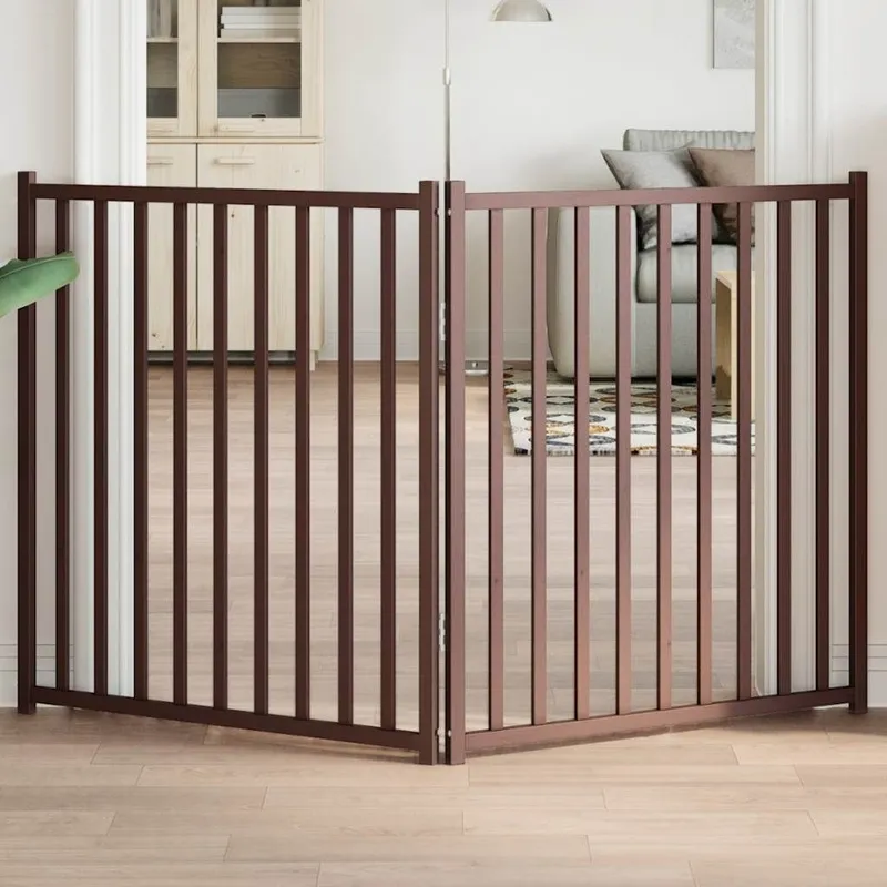 Barrière pour chien pliable 2 panneaux 160 cm bois sapin massif