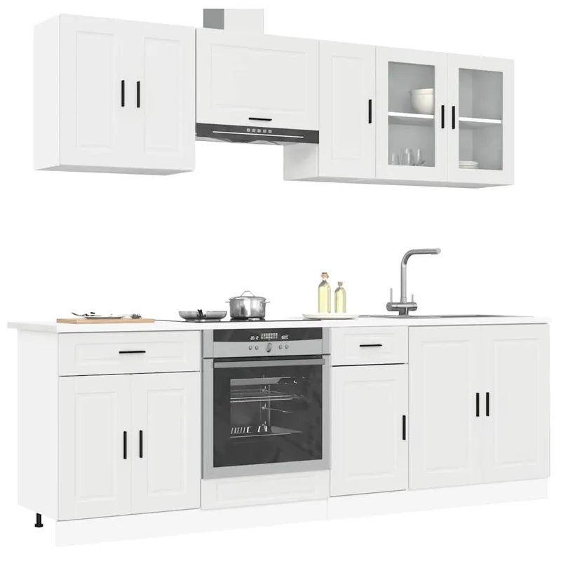 8-tlg. Küchenschrank-Set Porto Weiß Holzwerkstoff
