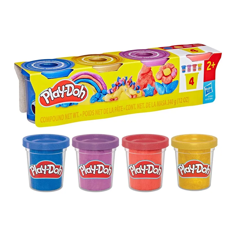 Play-Doh Knetmasse 4er Pack Metallic