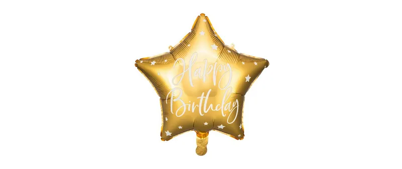 Partydeco Folienballon Happy Birthday Gold