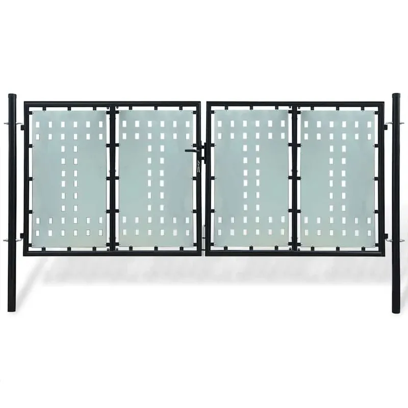 Schwarzes Einzeltor für Zäune 300 x 125 cm