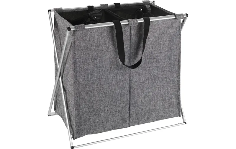 Wenko Wäschesammler Duo 120 l, gris meliert