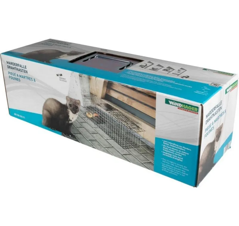 Windhager Marderfalle Drahtkasten 60 cm x 18 cm x 20 cm