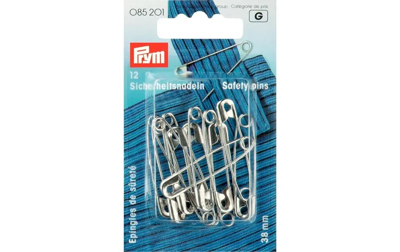 Prym Sicherheitsnadel Nr. 2, 38 mm, 12 pièces