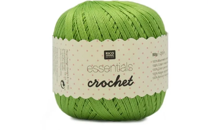 Rico Design Häkel- and Strickgarn Essentials Crochet 50 g, Hellgrün