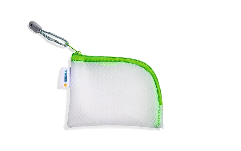 HERMA Etui Mesh Bag A7, 7.4 x 10.5 cm, vert/blanc