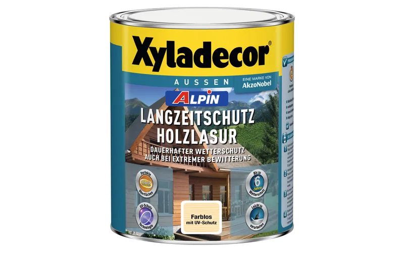 Xyladecor Holzlasur Alpin Langzeitschutz, Farblos, 1 L