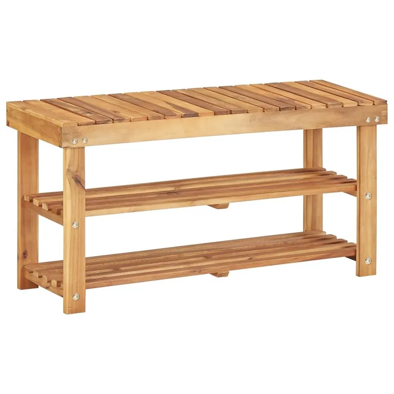 Schuhregal 90 × 32 × 46 cm legno massiccio acacia