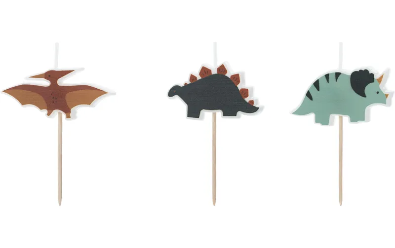 Partydeco Kerze Dinosaurier 3 pieces