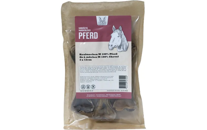 Kaufit Kauknochen Pferd, 12 cm, 165 g, 3 pezzi
