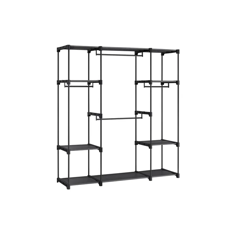 VASAGLE Garderobenständer mit 4 Hängefächer 151 x 166 cm, black