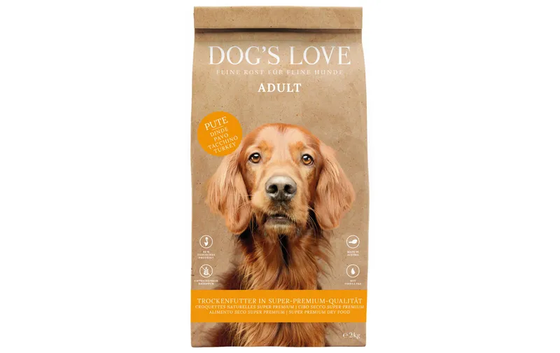 Dog's Love Trockenfutter Adult, Pute, 2 kg