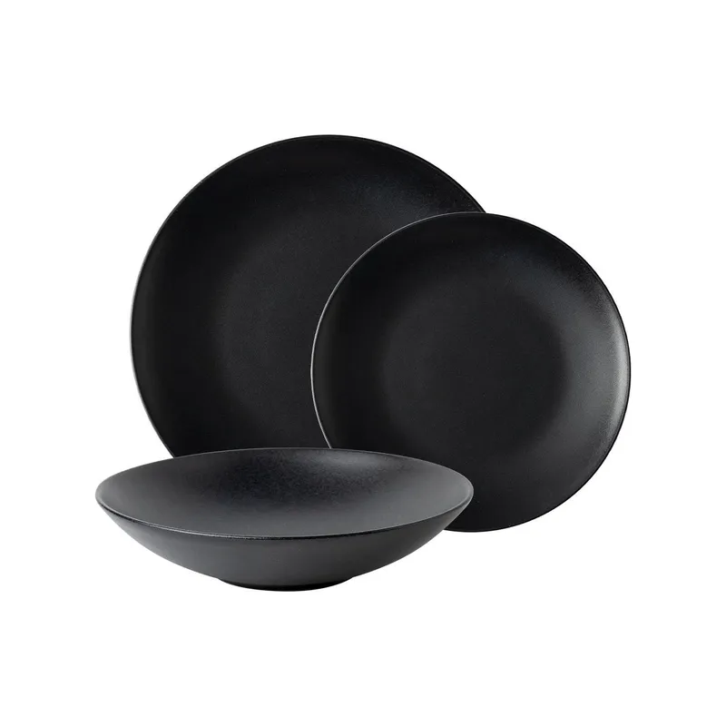 Lunasol Speiseteller Basic noir Mat 12-tlg.