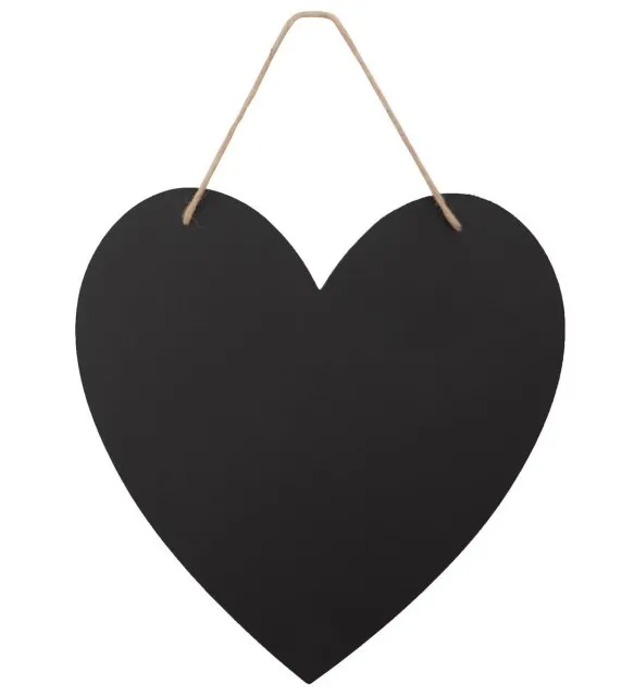 Ardoises carton noir coeurs