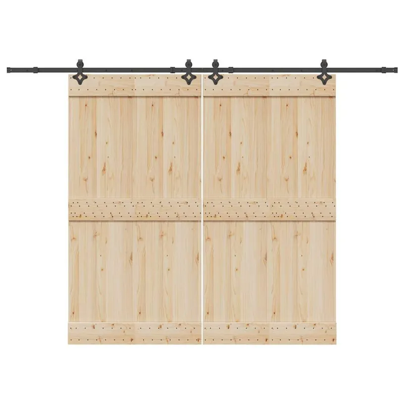 Schiebetürbeschlag-Set 305 cm Stahl Schwarz